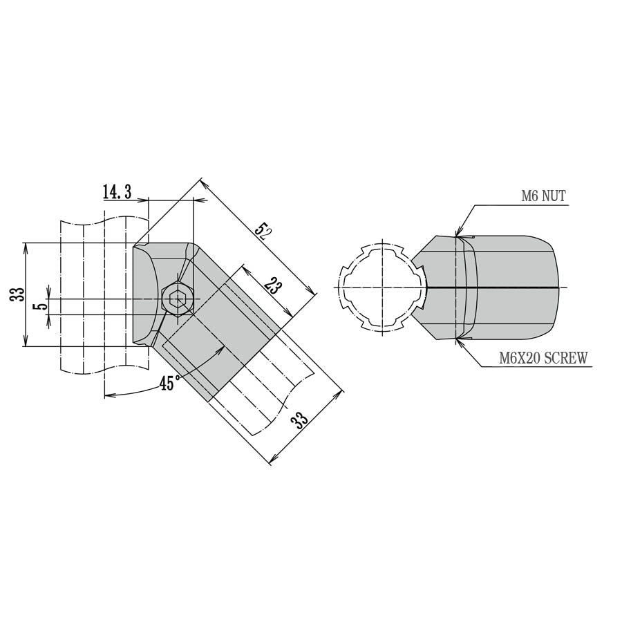 AJ-A13 | 45° Connector